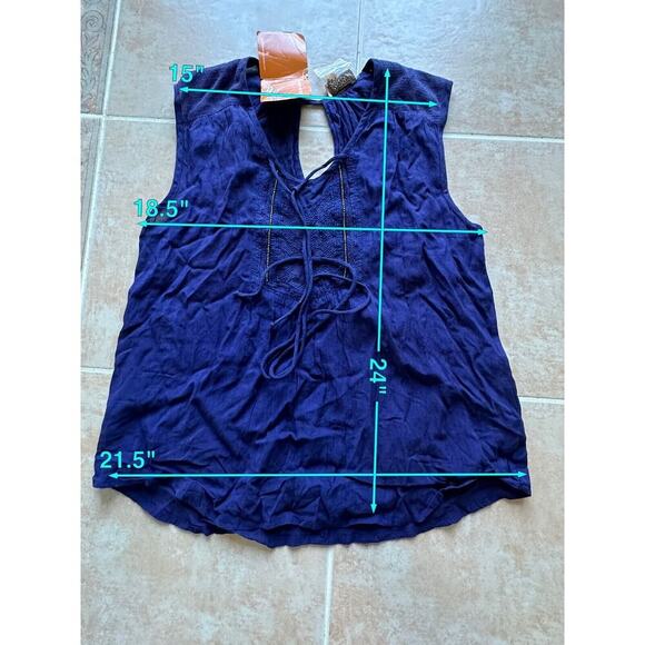 New without Tags ! Roberta‎ Freymann Hazel Top Navy Women size XS - Picture 2 of 11